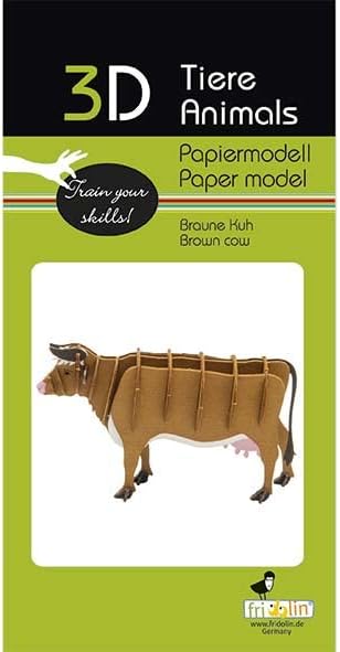 3D Paper Model Brown Cow