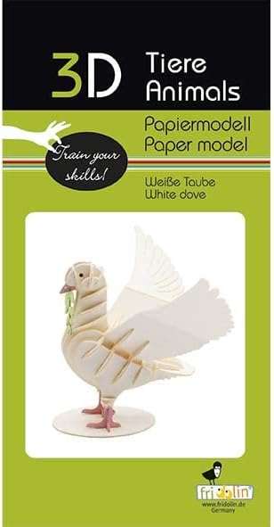 Fridolin 3D Papiermodell Weiße Taube