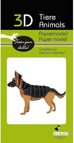 3D Paper Model German Shepherd