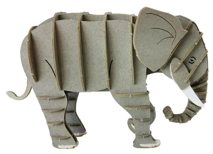 3D Paper Model Grey Elephant