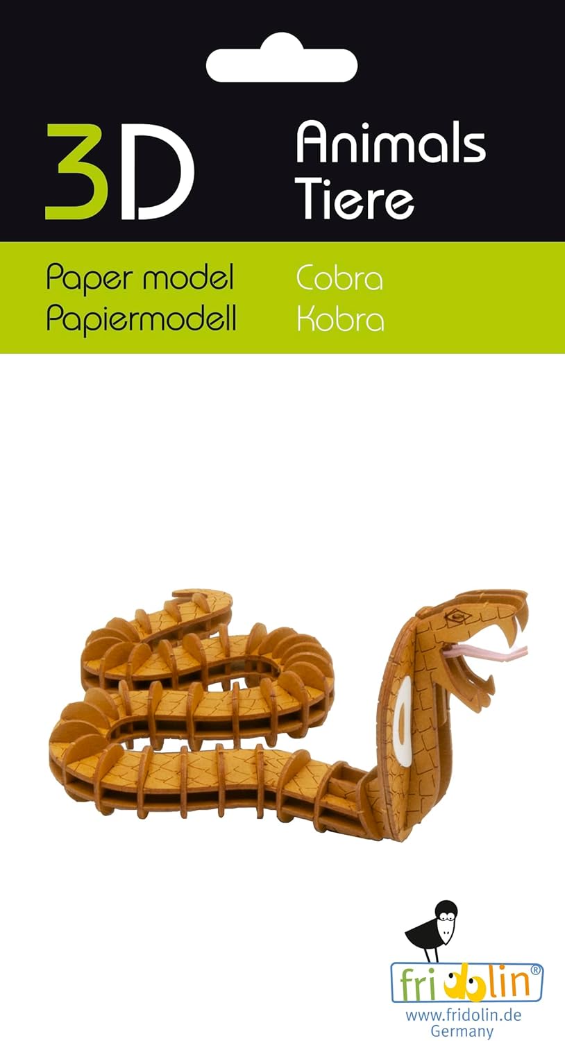 Fridolin 3D papieren model - educatief speelgoed Cobra karton