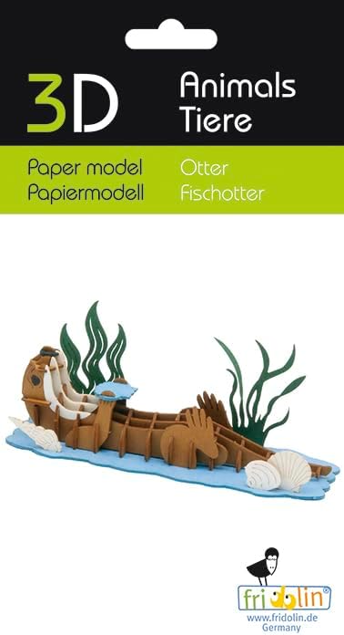 Fridolin 3D papieren model - otter knutselpakket educatief speelgoed