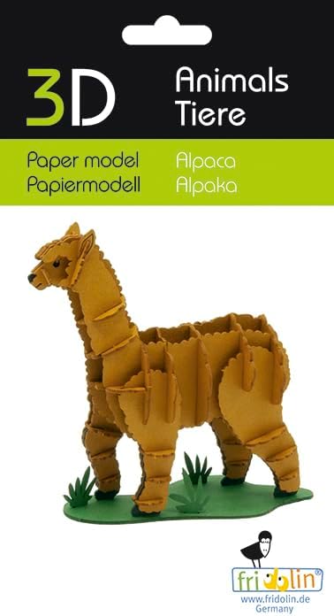Fridolin 3D papermodel alpaca - knutselpakket papiermodel
