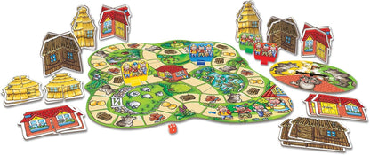 Orchard Toys Three Little Pigs Game & What's the Time, Mr Wolf Game