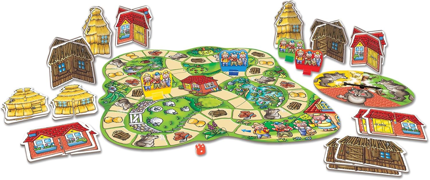 Orchard Toys Three Little Pigs Game & What's the Time, Mr Wolf Game