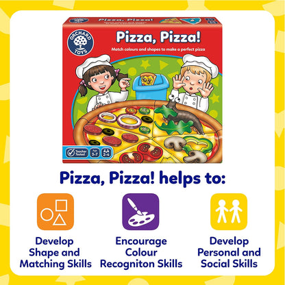 Orchard Toys Pizza, Pizza! Game, Educational Board Game for Preschoolers and Children Age 3-7, Shape and Colour Game, Educational Game Toy