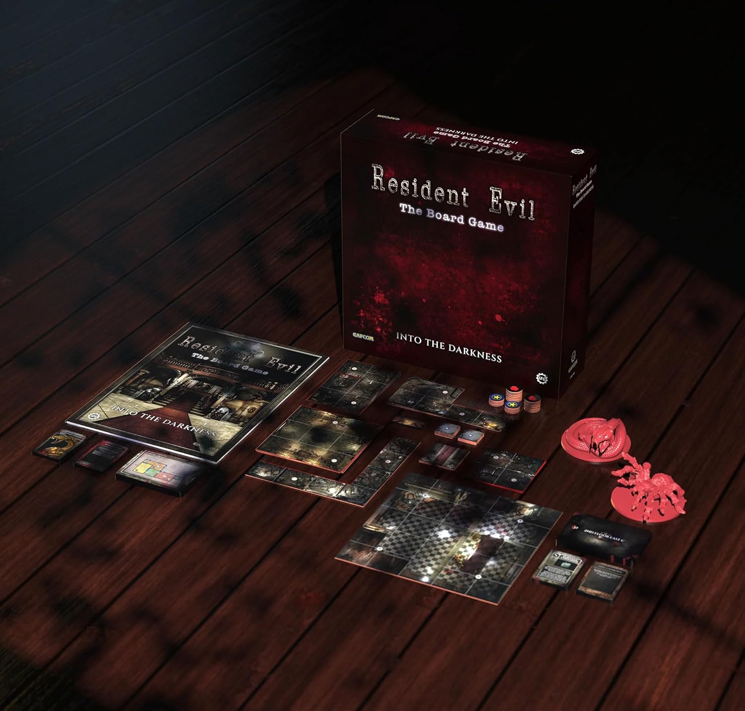 Steamforged Games Exclusive Resident Evil Into The Darkness Board Game with Monster Miniatures on 80mm Base