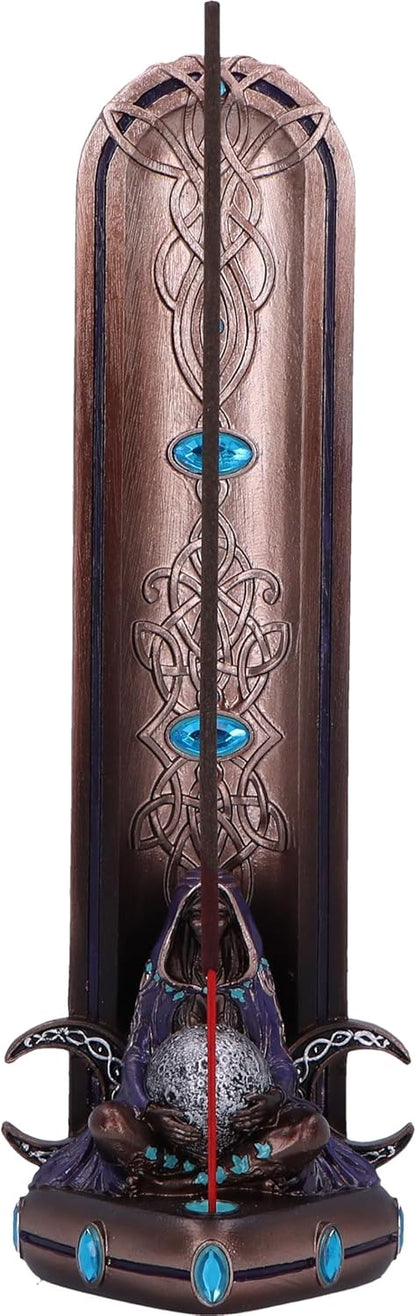 Triple Moon Goddess Bronze Incense Burner