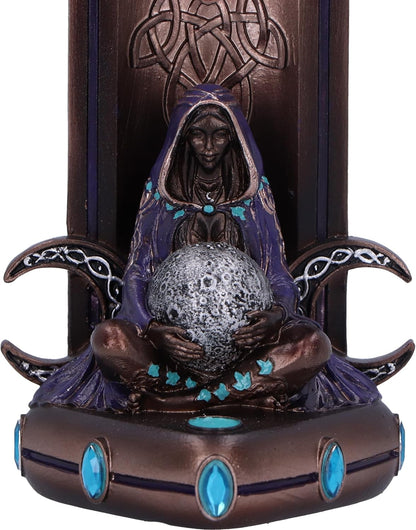 Triple Moon Goddess Bronze Incense Burner