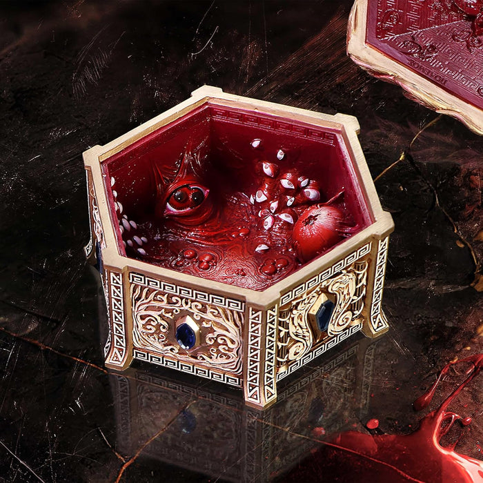 Nemesis Now Pandora's Box 11cm, Resin, Gold, Gothic Accessory & Jewellery Box, Greek Mythology Home Decor, Gold Detailing with Red Velour Interior, Cast in the Finest Resin, Expertly Hand-Painted
