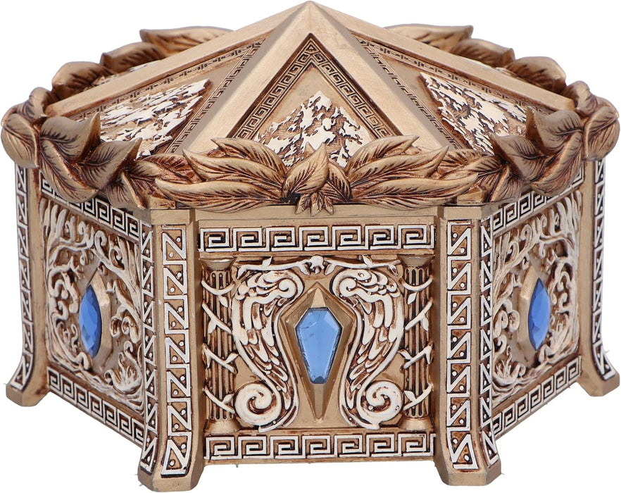 Nemesis Now Pandora's Box 11cm, Resin, Gold, Gothic Accessory & Jewellery Box, Greek Mythology Home Decor, Gold Detailing with Red Velour Interior, Cast in the Finest Resin, Expertly Hand-Painted