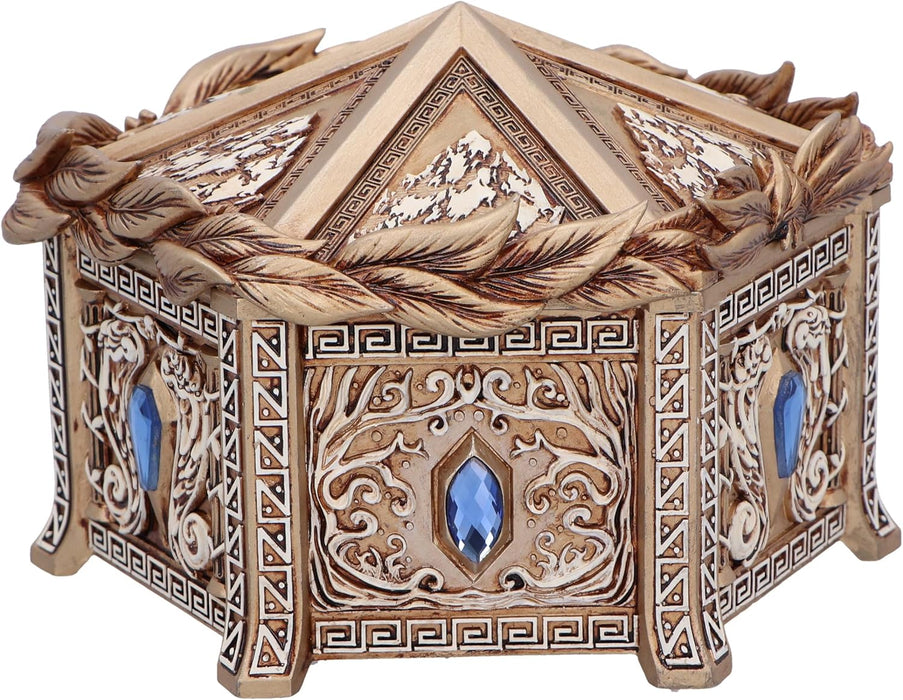 Nemesis Now Pandora's Box 11cm, Resin, Gold, Gothic Accessory & Jewellery Box, Greek Mythology Home Decor, Gold Detailing with Red Velour Interior, Cast in the Finest Resin, Expertly Hand-Painted