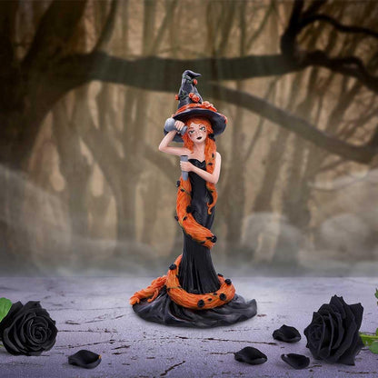 Nemesis Now Cinnamon Sugar and Spice Figurine 23.5cm, Resin, Black/Orange, Cinnamon-Inspired Red Haired Witch Ornament, Long Red-Haired Witch Figurine, Cast in the Finest Resin, Expertly Hand-Painted
