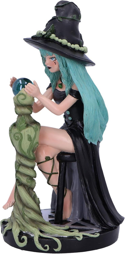 Nemesis Now Sage Sugar and Spice Figurine 17.5cm, Resin, Black/Green, Nature-Inspired Witch Crystal Ball Ornament, Ethereal Witch in Nature Figurine, Cast in the Finest Resin, Expertly Hand-Painted