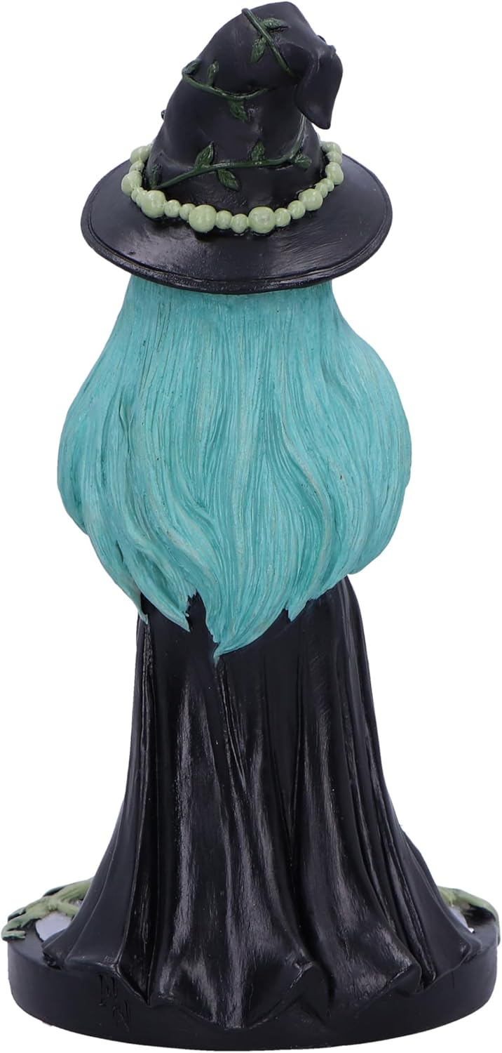 Nemesis Now Sage Sugar and Spice Figurine 17.5cm, Resin, Black/Green, Nature-Inspired Witch Crystal Ball Ornament, Ethereal Witch in Nature Figurine, Cast in the Finest Resin, Expertly Hand-Painted