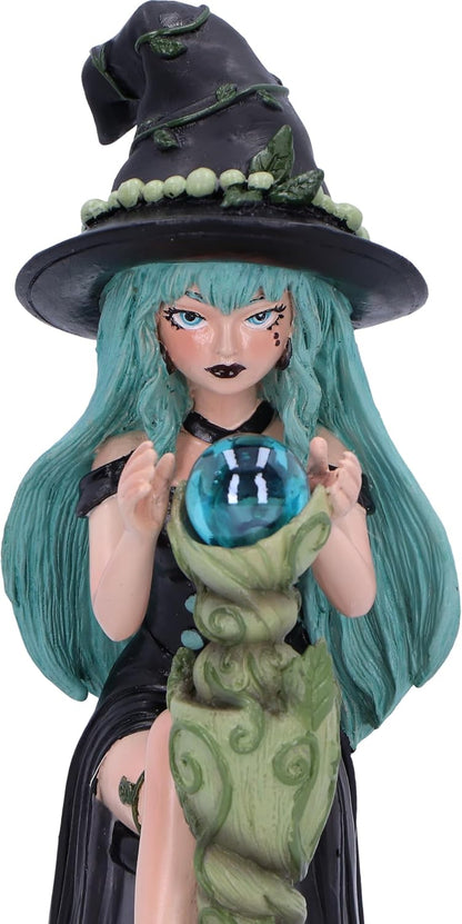 Nemesis Now Sage Sugar and Spice Figurine 17.5cm, Resin, Black/Green, Nature-Inspired Witch Crystal Ball Ornament, Ethereal Witch in Nature Figurine, Cast in the Finest Resin, Expertly Hand-Painted
