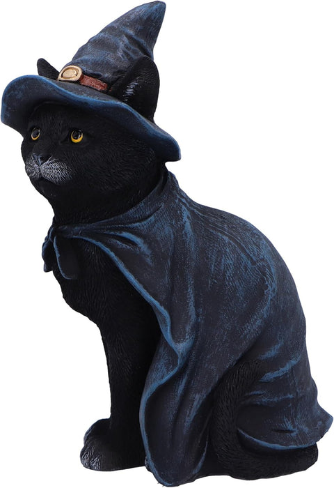 Nemesis Now Bewitching Figurine 18.5cm, Resin, Black, Witch Cat Figure, Black Cat in Witch Hat Ornament, Collectable Cat Giftware, Cast in the Finest Resin, Expertly Hand-Painted