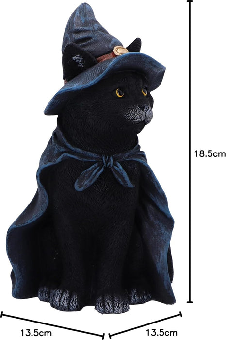 Nemesis Now Bewitching Figurine 18.5cm, Resin, Black, Witch Cat Figure, Black Cat in Witch Hat Ornament, Collectable Cat Giftware, Cast in the Finest Resin, Expertly Hand-Painted