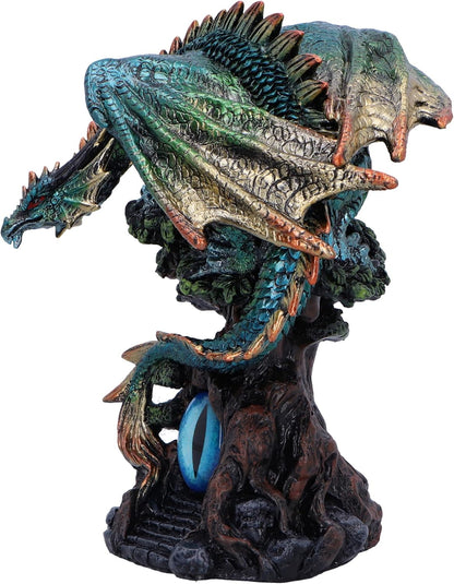 Nemesis Now Forest Seer Figurine 16cm, Resin, Blue/Green, Dragon on Tree Spirit Figure, Turquoise Dragon Ornament, Collectable Dragon Giftware, Cast in the Finest Resin, Expertly Hand-Painted