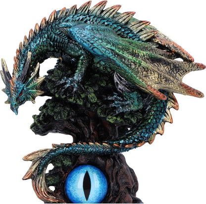 Nemesis Now Forest Seer Figurine 16cm, Resin, Blue/Green, Dragon on Tree Spirit Figure, Turquoise Dragon Ornament, Collectable Dragon Giftware, Cast in the Finest Resin, Expertly Hand-Painted