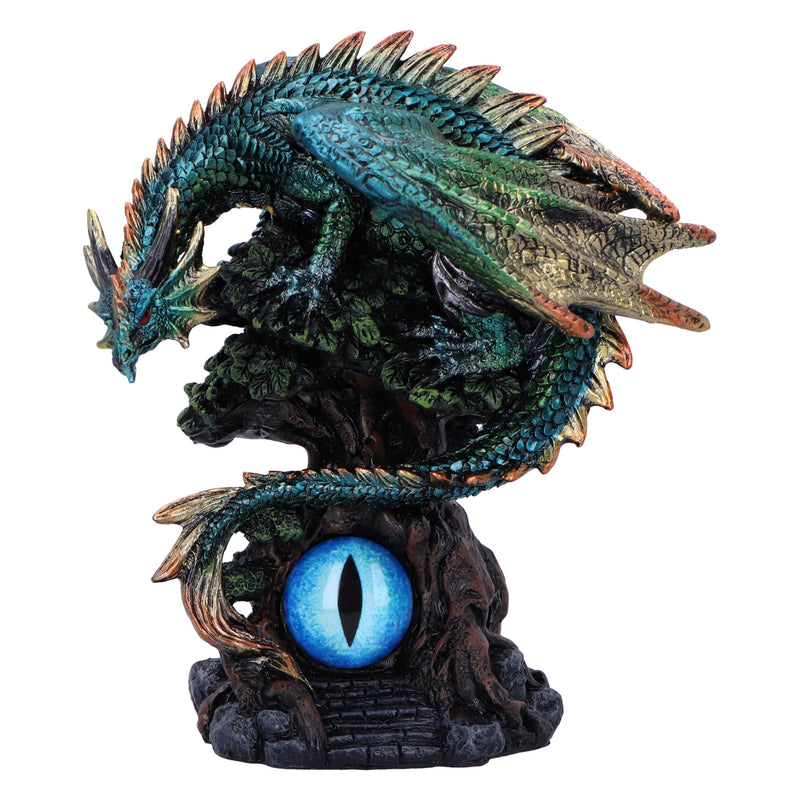 Nemesis Now Forest Seer Figurine 16cm, Resin, Blue/Green, Dragon on Tree Spirit Figure, Turquoise Dragon Ornament, Collectable Dragon Giftware, Cast in the Finest Resin, Expertly Hand-Painted