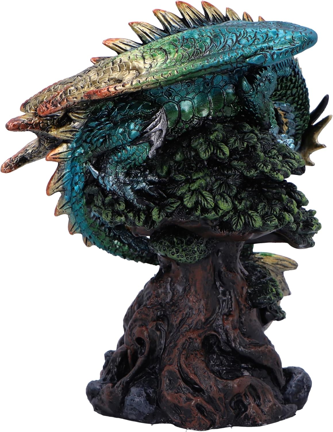 Nemesis Now Forest Seer Figurine 16cm, Resin, Blue/Green, Dragon on Tree Spirit Figure, Turquoise Dragon Ornament, Collectable Dragon Giftware, Cast in the Finest Resin, Expertly Hand-Painted