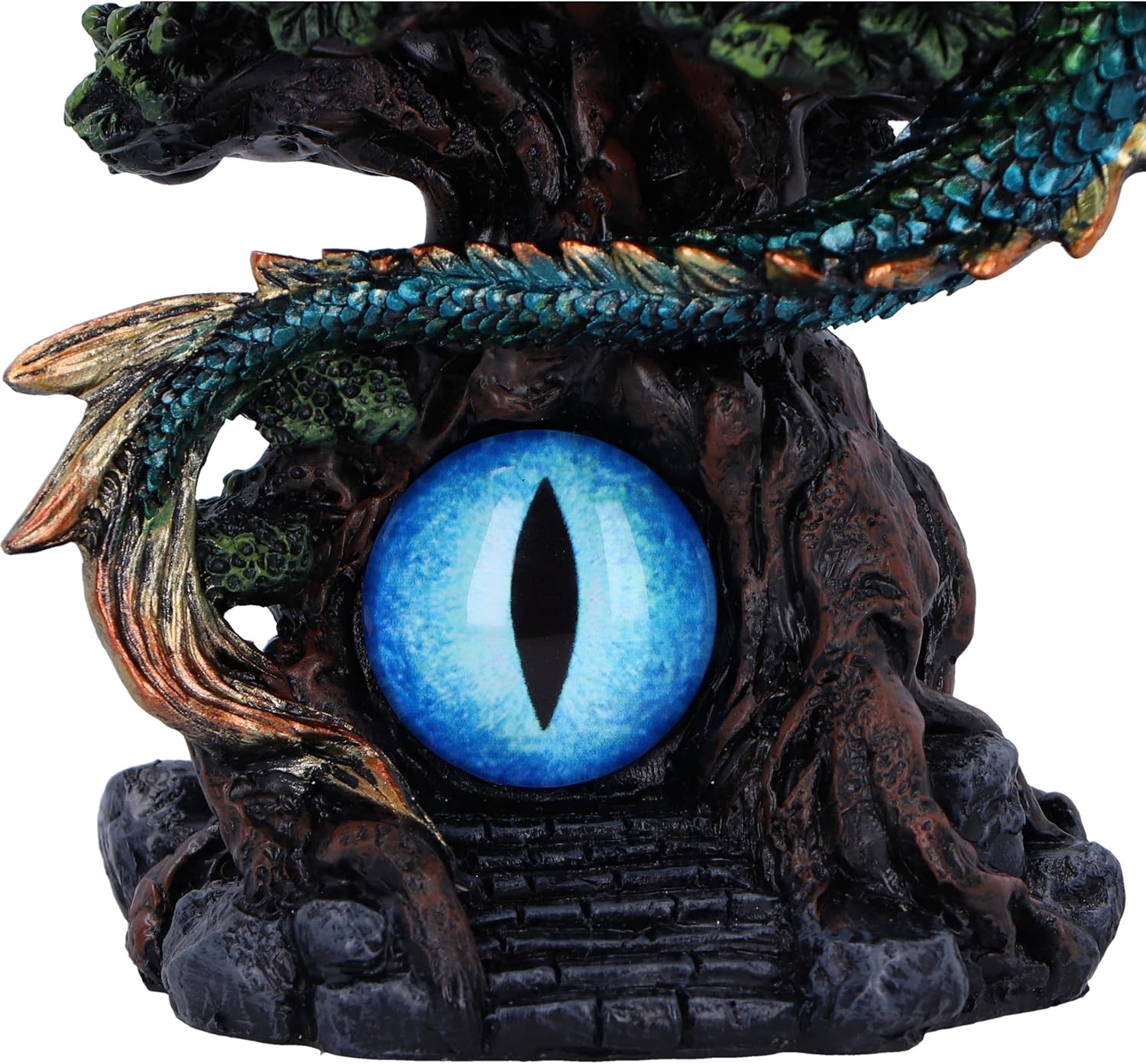 Nemesis Now Forest Seer Figurine 16cm, Resin, Blue/Green, Dragon on Tree Spirit Figure, Turquoise Dragon Ornament, Collectable Dragon Giftware, Cast in the Finest Resin, Expertly Hand-Painted