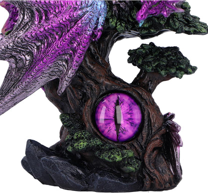 Nemesis Now Draconic Seer Figurine 17cm, Resin, Pink/Purple, Dragon on Tree Figure, Purple Dragon Ornament, Collectable Dragon Giftware, Cast in the Finest Resin, Expertly Hand-Painted
