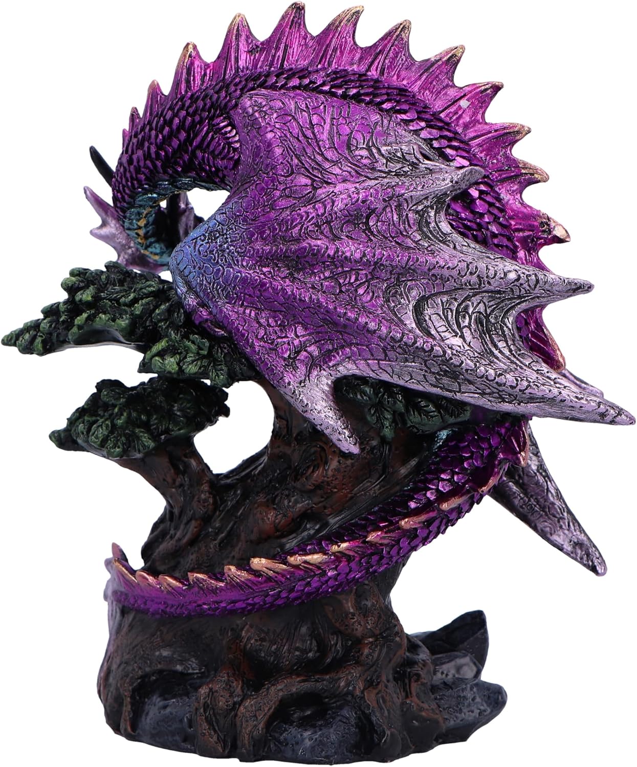 Nemesis Now Draconic Seer Figurine 17cm, Resin, Pink/Purple, Dragon on Tree Figure, Purple Dragon Ornament, Collectable Dragon Giftware, Cast in the Finest Resin, Expertly Hand-Painted