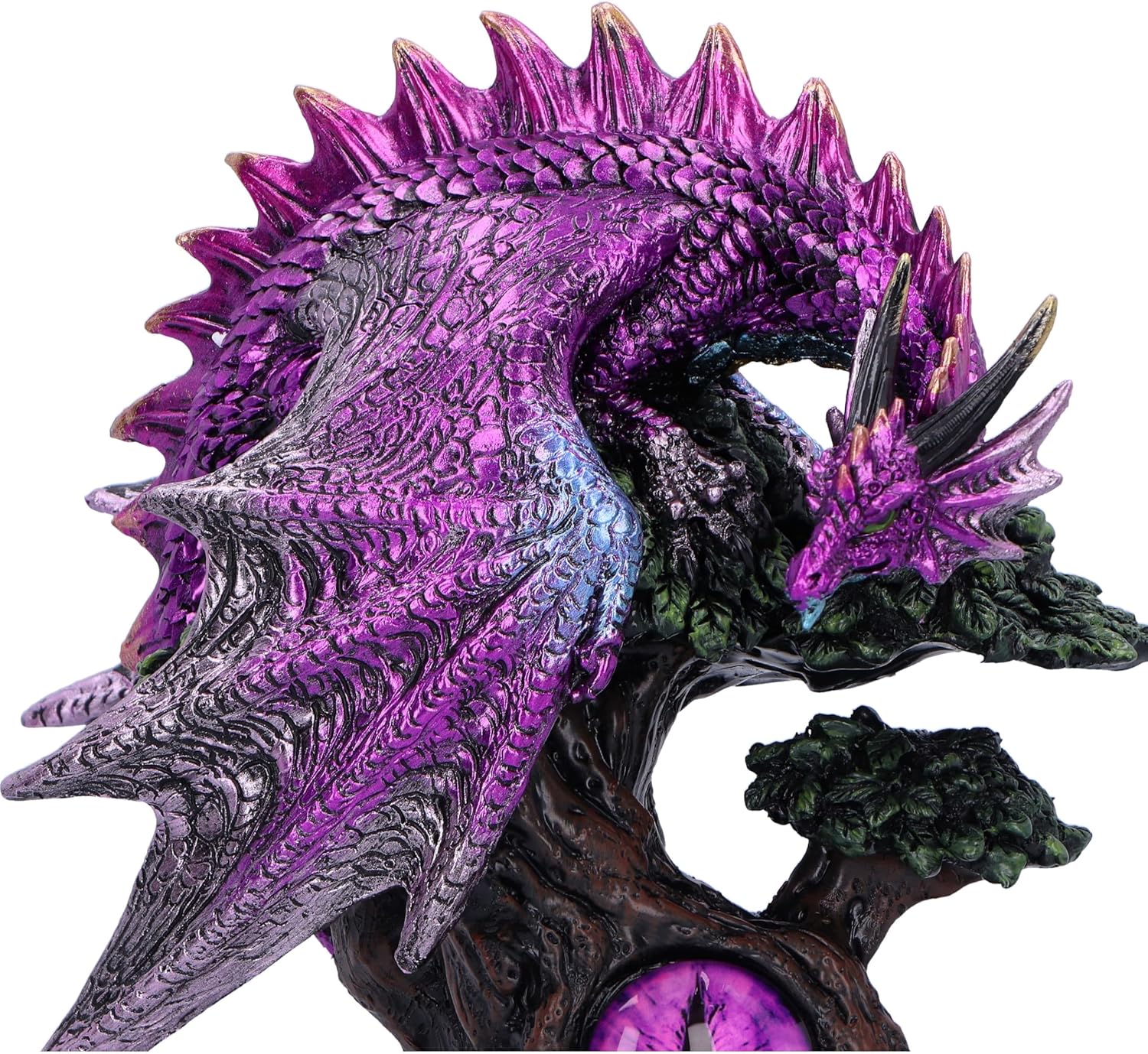 Nemesis Now Draconic Seer Figurine 17cm, Resin, Pink/Purple, Dragon on Tree Figure, Purple Dragon Ornament, Collectable Dragon Giftware, Cast in the Finest Resin, Expertly Hand-Painted
