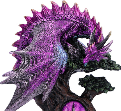 Nemesis Now Draconic Seer Figurine 17cm, Resin, Pink/Purple, Dragon on Tree Figure, Purple Dragon Ornament, Collectable Dragon Giftware, Cast in the Finest Resin, Expertly Hand-Painted