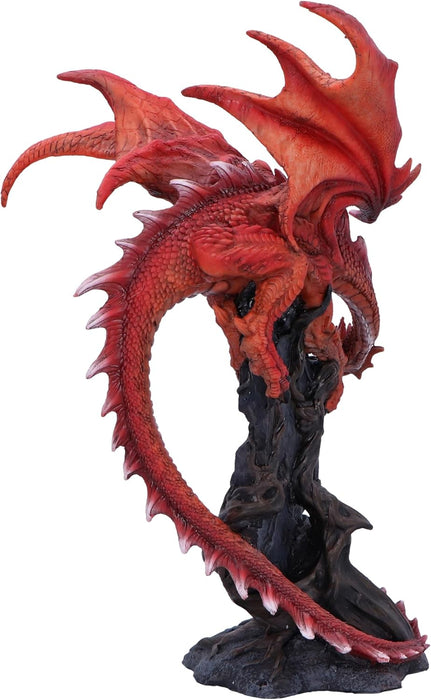 Nemesis Now Draconic Roots Figurine 28.5cm, Resin, Red, Red Dragon on Stone Figure, Red Dragon Ornament, Collectable Dragon Giftware, Cast in the Finest Resin, Expertly Hand-Painted