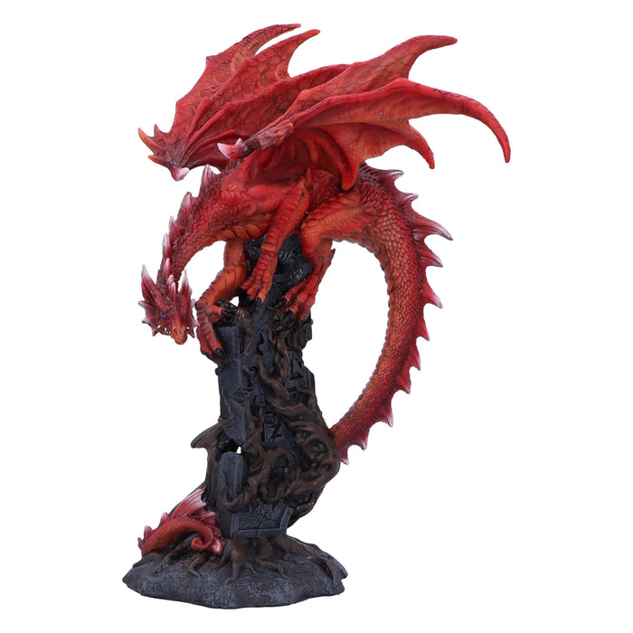 Nemesis Now Draconic Roots Figurine 28.5cm, Resin, Red, Red Dragon on Stone Figure, Red Dragon Ornament, Collectable Dragon Giftware, Cast in the Finest Resin, Expertly Hand-Painted