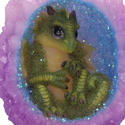 Nemesis Now Geode Nest (Green) 12.5cm, Resin, Pink, Dragon Figure, Pink Dragon Ornament, Collectable Dragon Giftware, Cast in the Finest Resin, Expertly Hand-Painted, U6706A24