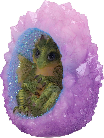 Nemesis Now Geode Nest (Green) 12.5cm, Resin, Pink, Dragon Figure, Pink Dragon Ornament, Collectable Dragon Giftware, Cast in the Finest Resin, Expertly Hand-Painted, U6706A24