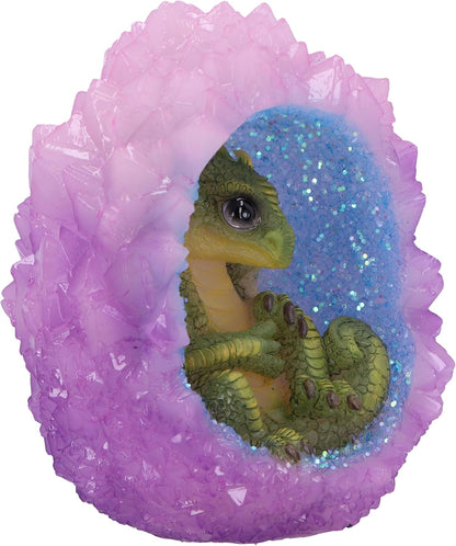 Nemesis Now Geode Nest (Green) 12.5cm, Resin, Pink, Dragon Figure, Pink Dragon Ornament, Collectable Dragon Giftware, Cast in the Finest Resin, Expertly Hand-Painted, U6706A24