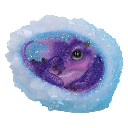Nemesis Now Geode Nest (Purple) Dragonling Figurine 12.5cm, Resin, Purple/Blue, Purple Dragonling in Crystal Geode, Collectable Dragonling Ornament, Cast in the Finest Resin, Expertly Hand-Painted