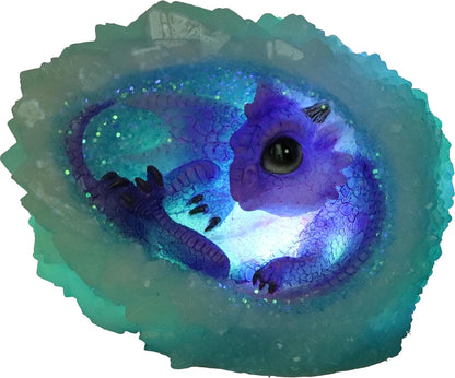 Nemesis Now Geode Nest (Purple) Dragonling Figurine 12.5cm, Resin, Purple/Blue, Purple Dragonling in Crystal Geode, Collectable Dragonling Ornament, Cast in the Finest Resin, Expertly Hand-Painted