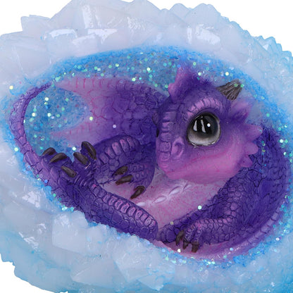 Nemesis Now Geode Nest (Purple) Dragonling Figurine 12.5cm, Resin, Purple/Blue, Purple Dragonling in Crystal Geode, Collectable Dragonling Ornament, Cast in the Finest Resin, Expertly Hand-Painted