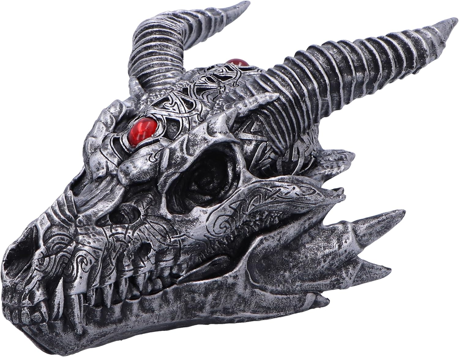 Nemesis Now Tribal Flame 21.5cm, Resin, Silver, Dragon Figure, Silver Dragon Ornament, Collectable Dragon Giftware, Cast in the Finest Resin, Expertly Hand-Painted