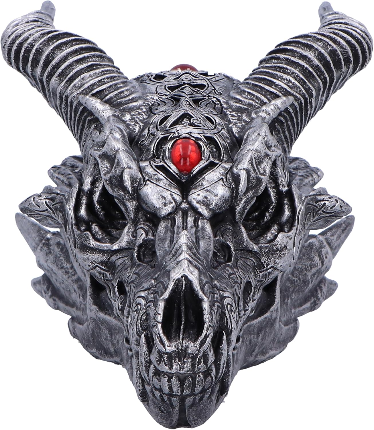Nemesis Now Tribal Flame 21.5cm, Resin, Silver, Dragon Figure, Silver Dragon Ornament, Collectable Dragon Giftware, Cast in the Finest Resin, Expertly Hand-Painted