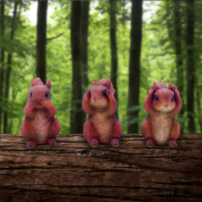 Nemesis Now Three Wise Squirrels 9cm, Resin, Red, Three Wise Red Squirrels, Occult Squirrels Figurine Trio Set, Squirrel Gift, Cast in the Finest Resin, Expertly Hand-Painted