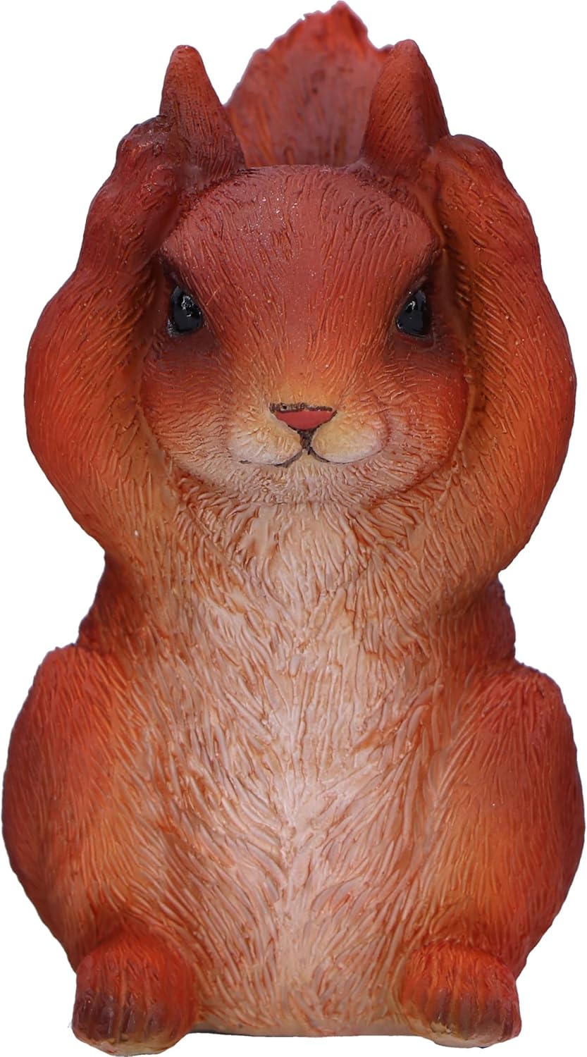 Nemesis Now Three Wise Squirrels 9cm, Resin, Red, Three Wise Red Squirrels, Occult Squirrels Figurine Trio Set, Squirrel Gift, Cast in the Finest Resin, Expertly Hand-Painted