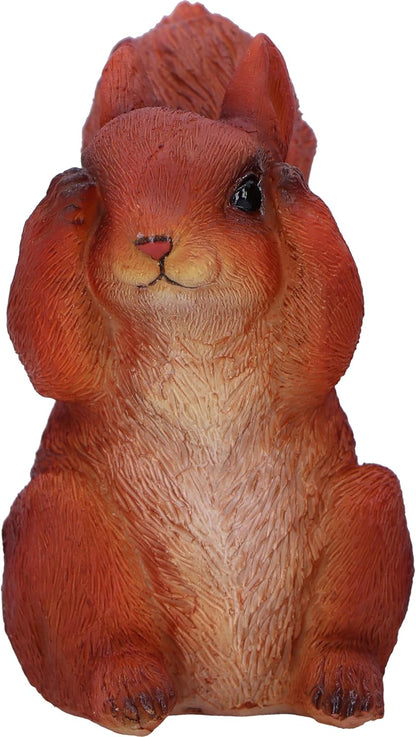Nemesis Now Three Wise Squirrels 9cm, Resin, Red, Three Wise Red Squirrels, Occult Squirrels Figurine Trio Set, Squirrel Gift, Cast in the Finest Resin, Expertly Hand-Painted