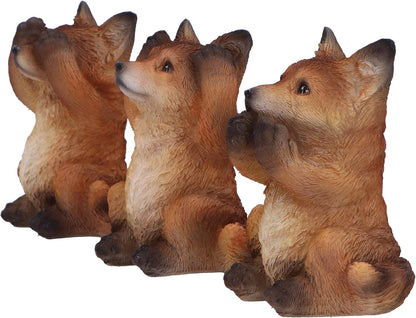 Nemesis Now Three Wise Foxes - Juego de trío de Figuras de Zorros Ocultos, 8,5 cm, Resina, marrón, Tres Zorros sabios, Regalo de Zorro, Fundido en la Mejor Resina, Pintado a Mano por Expertos