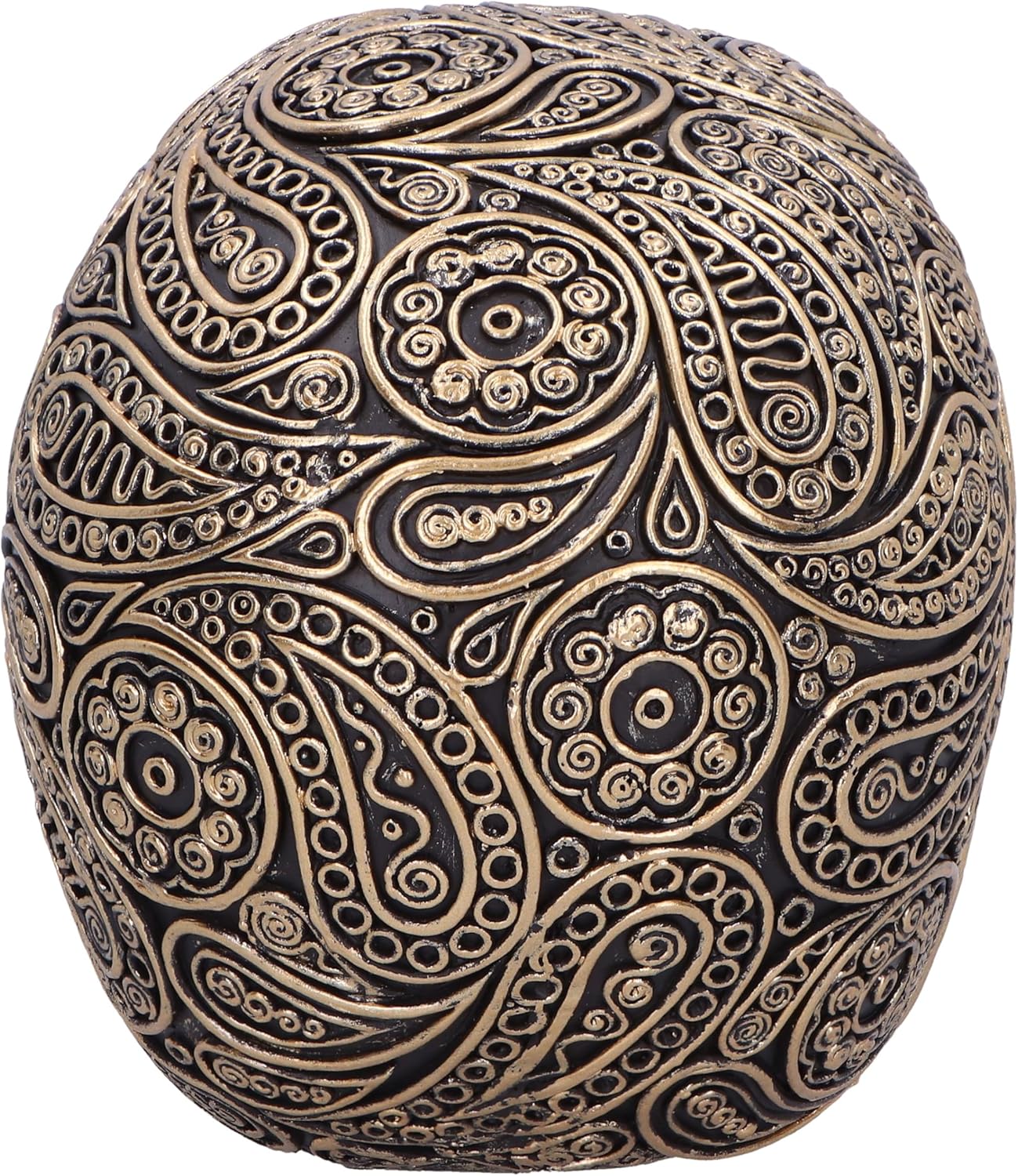 Nemesis Now Paisley Skull 11.5cm, Resin, Black and Gold, Paisley Pattern Skull Ornament, Macabre Home Décor, Cast in the Finest Resin, Expertly Hand-Painted