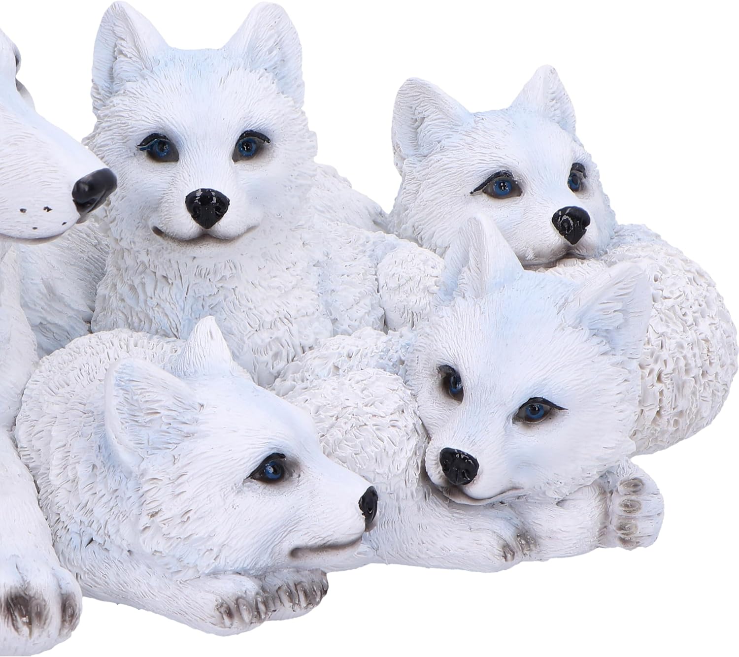 Nemesis Now Pups Protection Figurine 20.5cm, Resin, White, Wolf Babies and Mother Figure, White Wolf Mother Family Ornament, Collectable Wolf Giftware, Cast in the Finest Resin, Expertly Hand-Painted