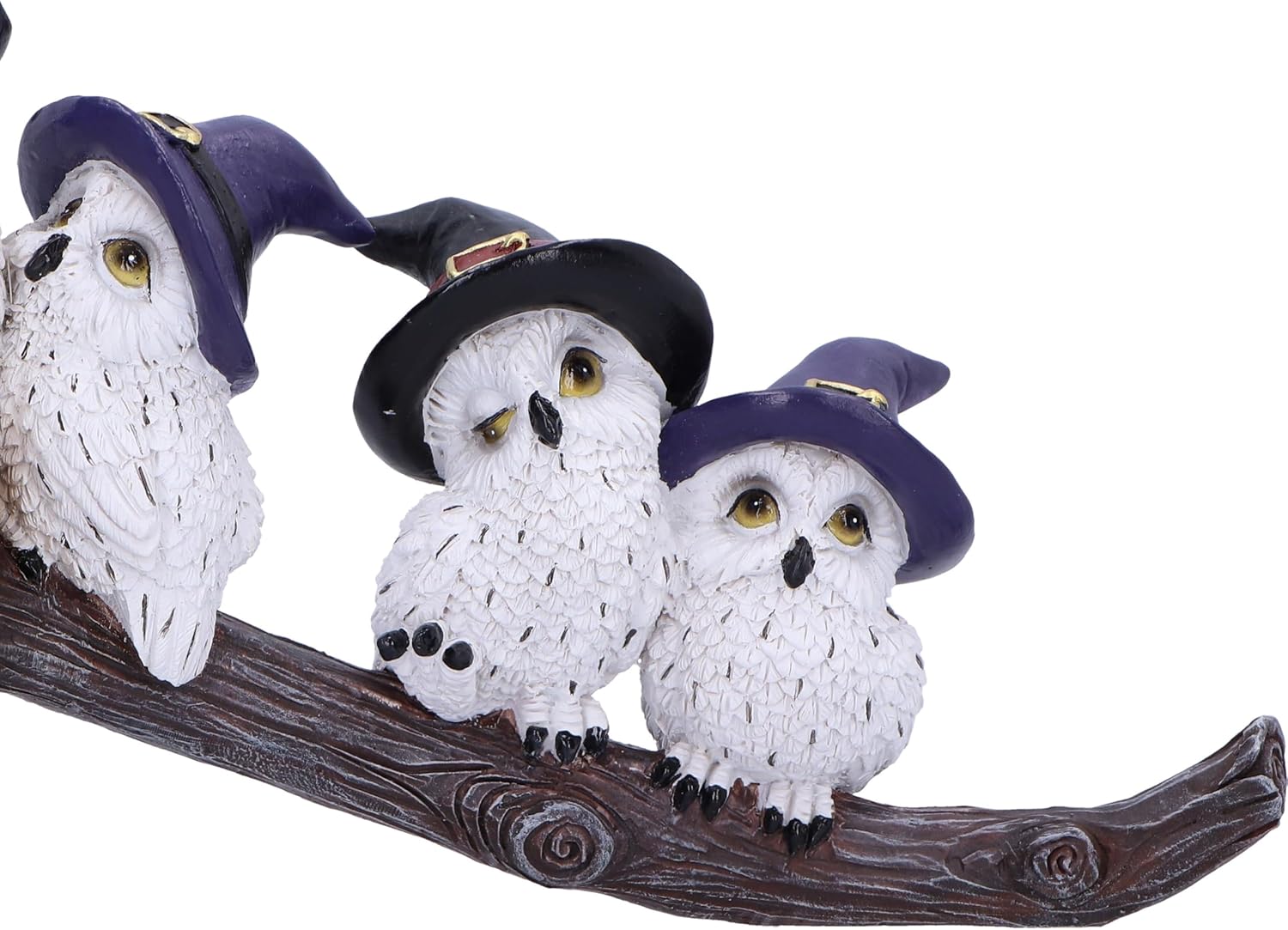 Nemesis Now Feathered Broomstick 26cm, Resin, White, Owl Figure, White Owl Ornament, Collectable Owl Giftware, Cast in the Finest Resin, Expertly Hand-Painted