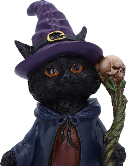 Nemesis Now Whiskered Wizard 14cm, Resin, Black, Cat Figure, Black Cat Ornament, Collectable Cat Giftware, Cast in the Finest Resin, Expertly Hand-Painted