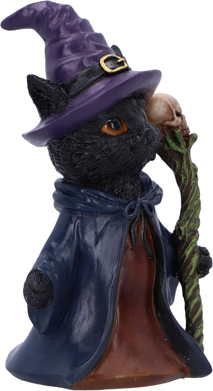 Nemesis Now Whiskered Wizard 14cm, Resin, Black, Cat Figure, Black Cat Ornament, Collectable Cat Giftware, Cast in the Finest Resin, Expertly Hand-Painted
